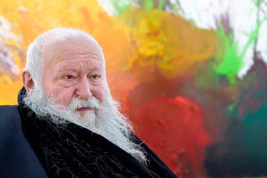 France, Paris, Galerie RX, Hermann Nitsch, Hermann Nitsch, contemporary Austrian artist, co founder of the Wiener Aktionismus movement (Viennese Actionism)