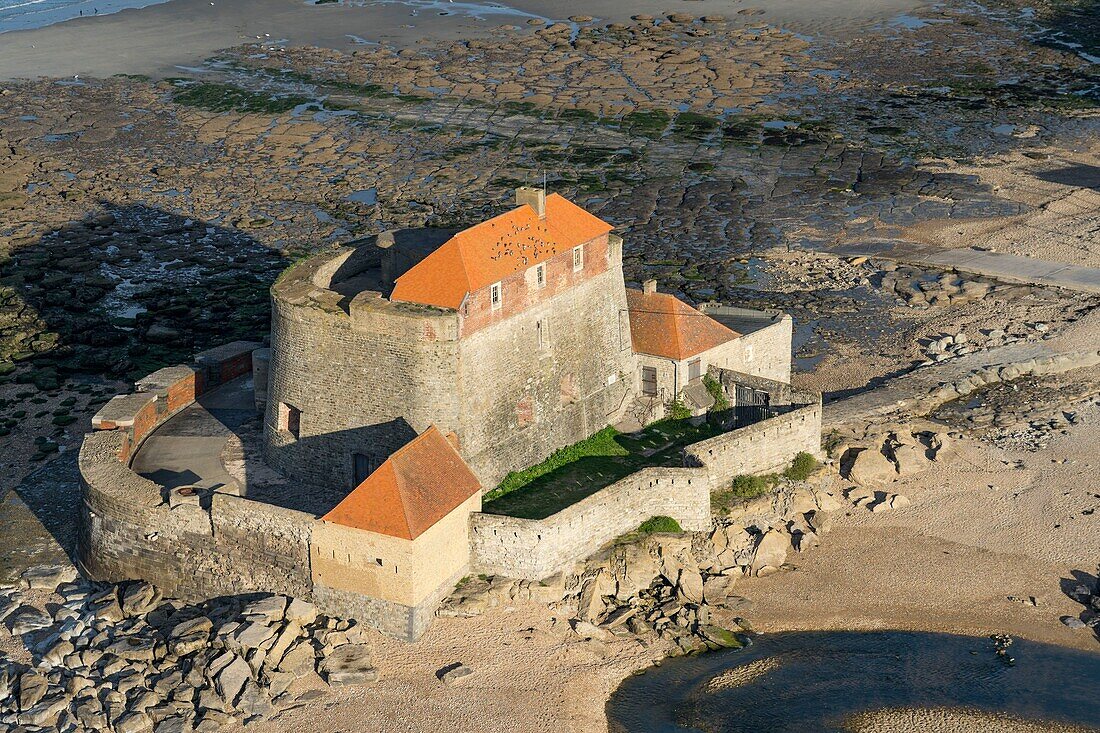 Frankreich, Pas de Calais, Ambleteuse, die Festung von Mahon, die Festung von Vauban (Luftaufnahme)