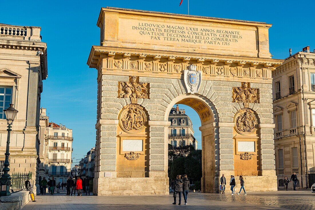 France, Herault, Montpellier, Arc de Triomphe of the XVIIth century