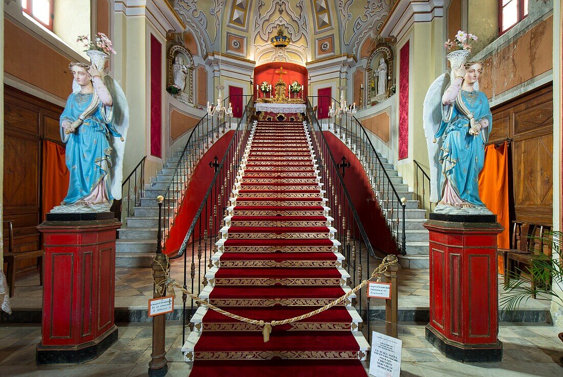 France, Haute Corse, Bastia, above the city, the chapel of Scalla Santa, oratory of Monserato, houses a copy of the holy staircase