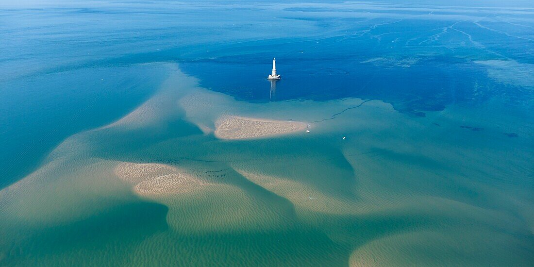 Frankreich, Gironde, Le Verdon sur Mer, Cordouan-Leuchtturm (Luftaufnahme)