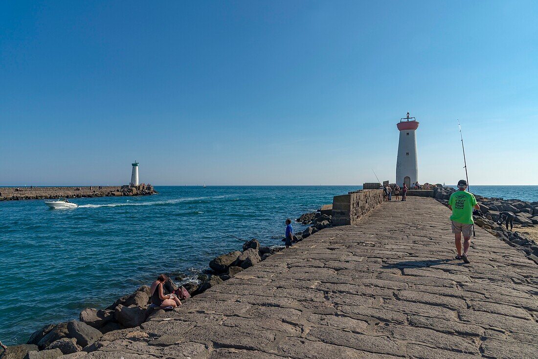 France, Herault, Agde, mouth of the river Herault