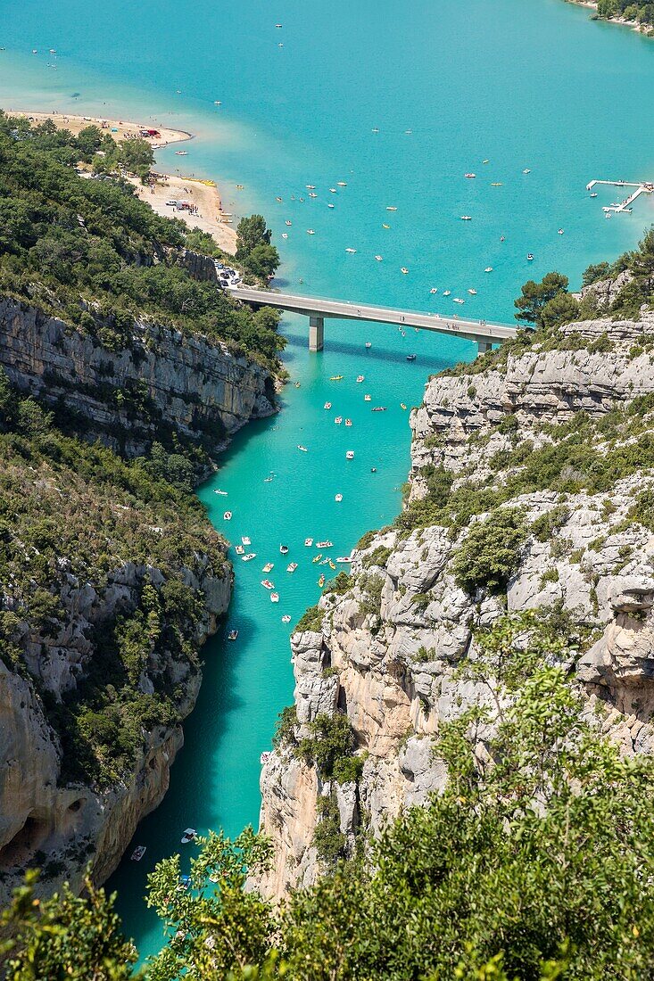 France, Alpes de Haute Provence, Verdon Regional Natural Park, Grand Canyon of Verdon, the lake of Sainte Croix