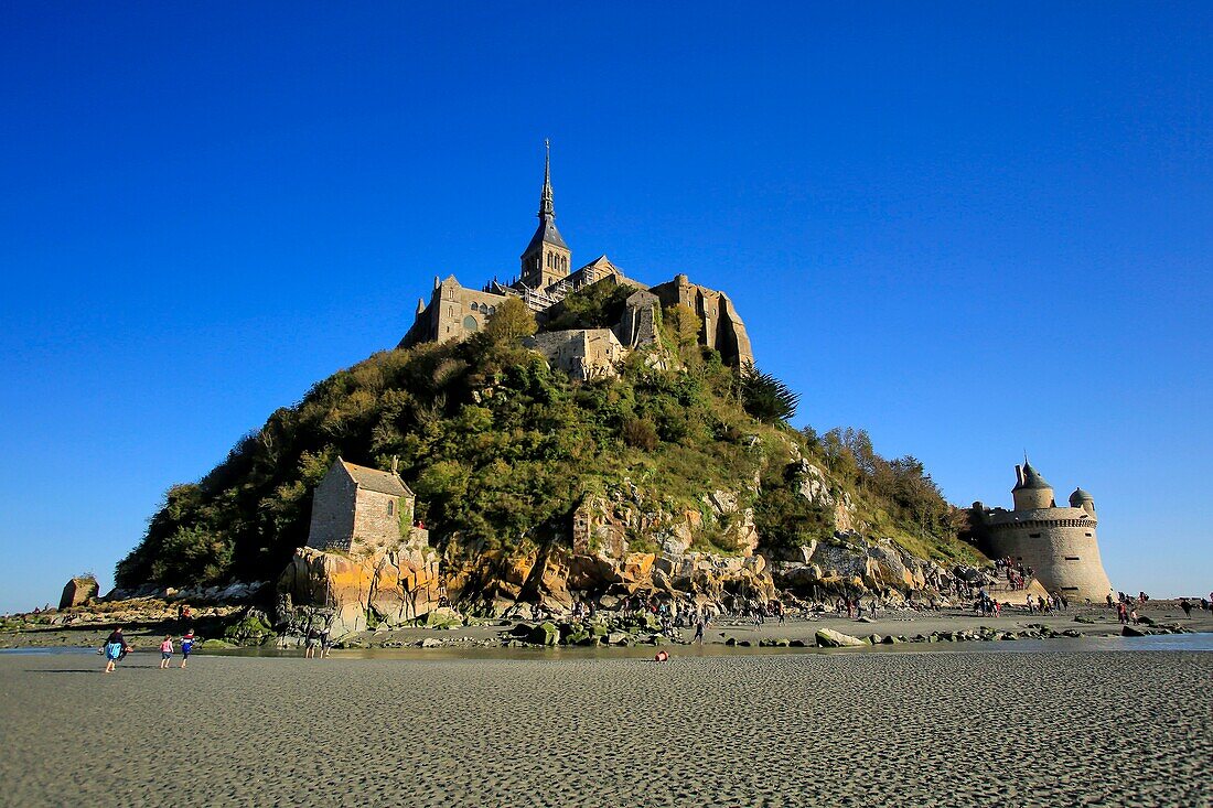 Frankreich, Manche, Bucht von Mont Saint Michel, von der UNESCO zum Weltkulturerbe erklärt, Mont Saint Michel