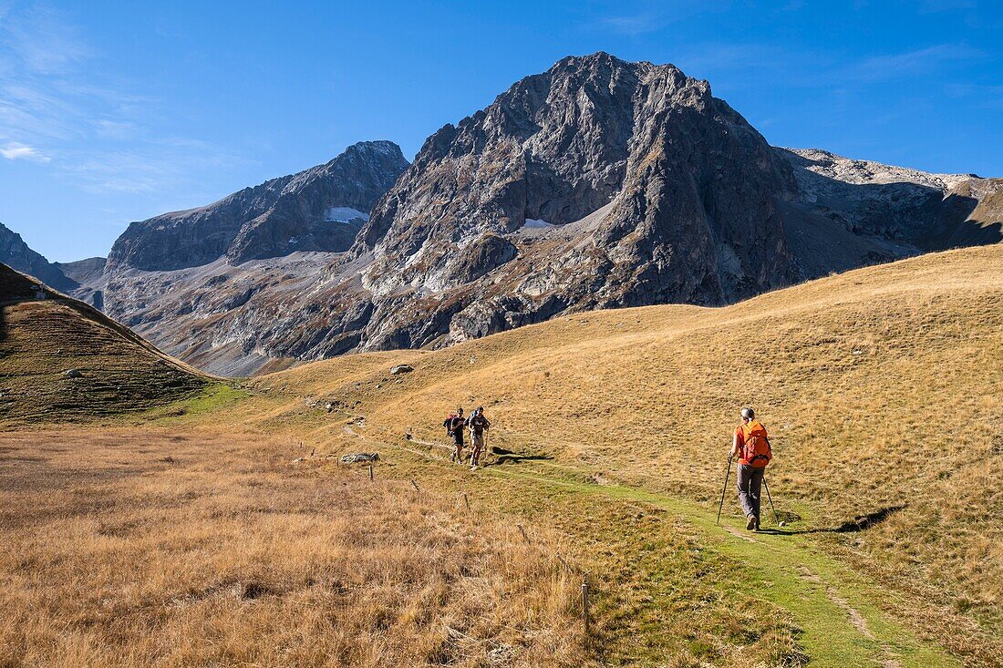 Frankreich, Isere, Nationalpark Ecrins, Veneon-Tal, Wanderung zum Muzelle-See auf dem Wanderweg GR 54