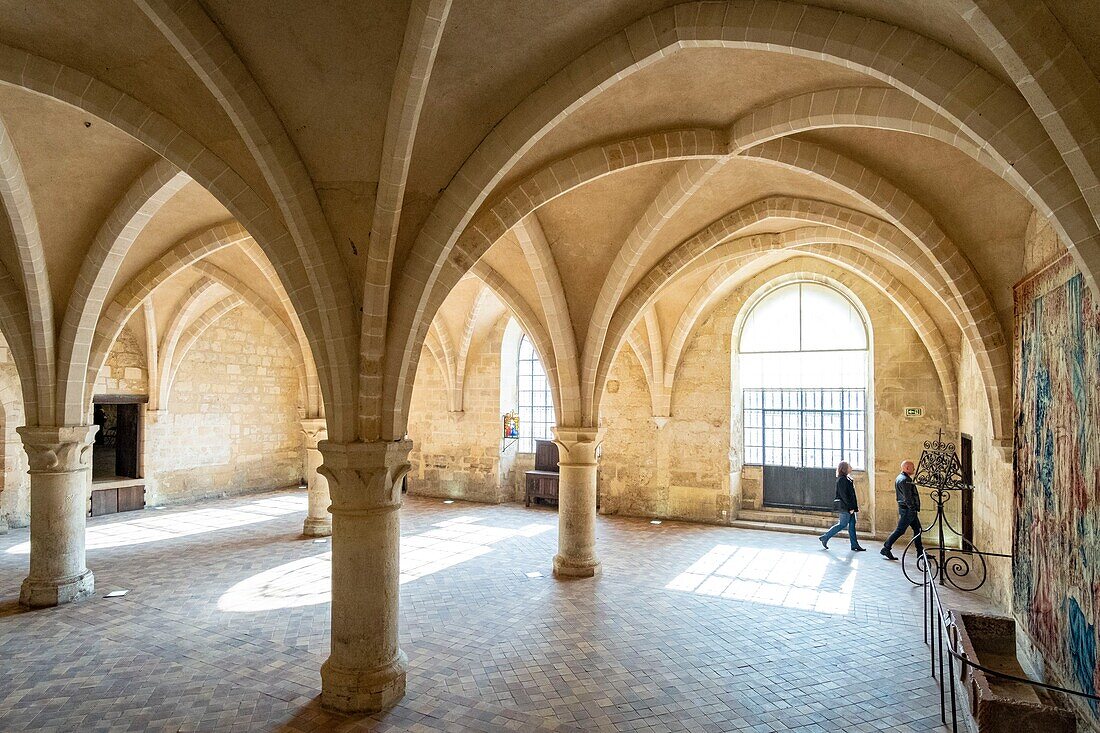 France, Val d'Oise, Asnieres sur Oise, the Cistercian Abbey of Royaumont, the former refectory of the monks