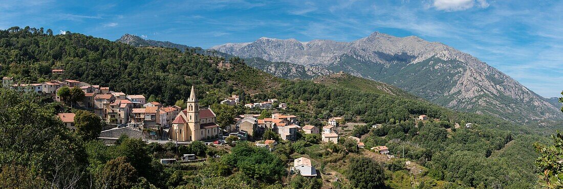 France, Haute Corse, Vivario, general view of the village