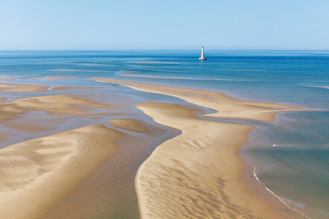 Frankreich, Gironde, Le Verdon sur Mer, Leuchtturm von Cordouan (Luftaufnahme)