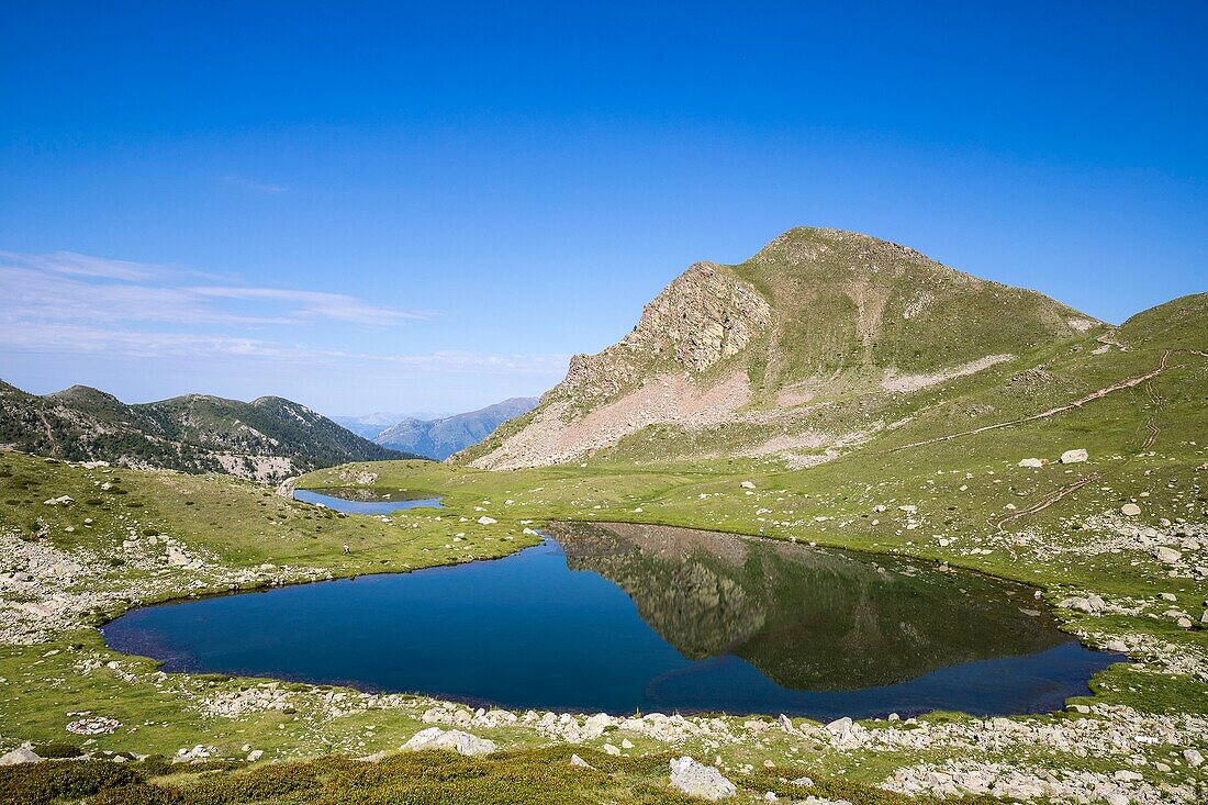 Frankreich, Alpes Maritimes, Nationalpark Mercantour, Haute Vésubie, die Madone des Fenestre-Tals, die Seen von Prals (2280m)