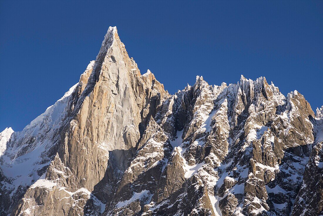 France, Haute Savoie, Mont Blanc valley, Chamonix Mont Blanc, view from Montenvers railway station, The Drus (3754 m)