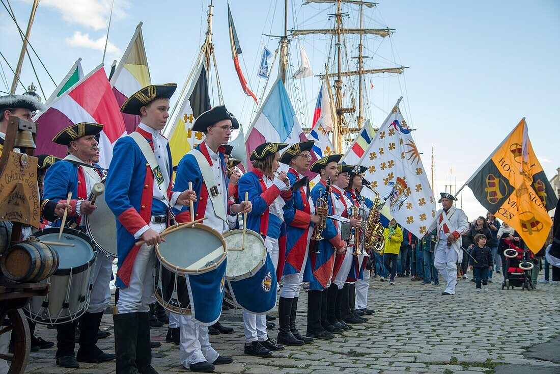 Frankreich, Herault, Sete, Fest der Escale a Sete, Fest der maritimen Traditionen, historischer Festzug zu Ehren der Truppen von La Fayette