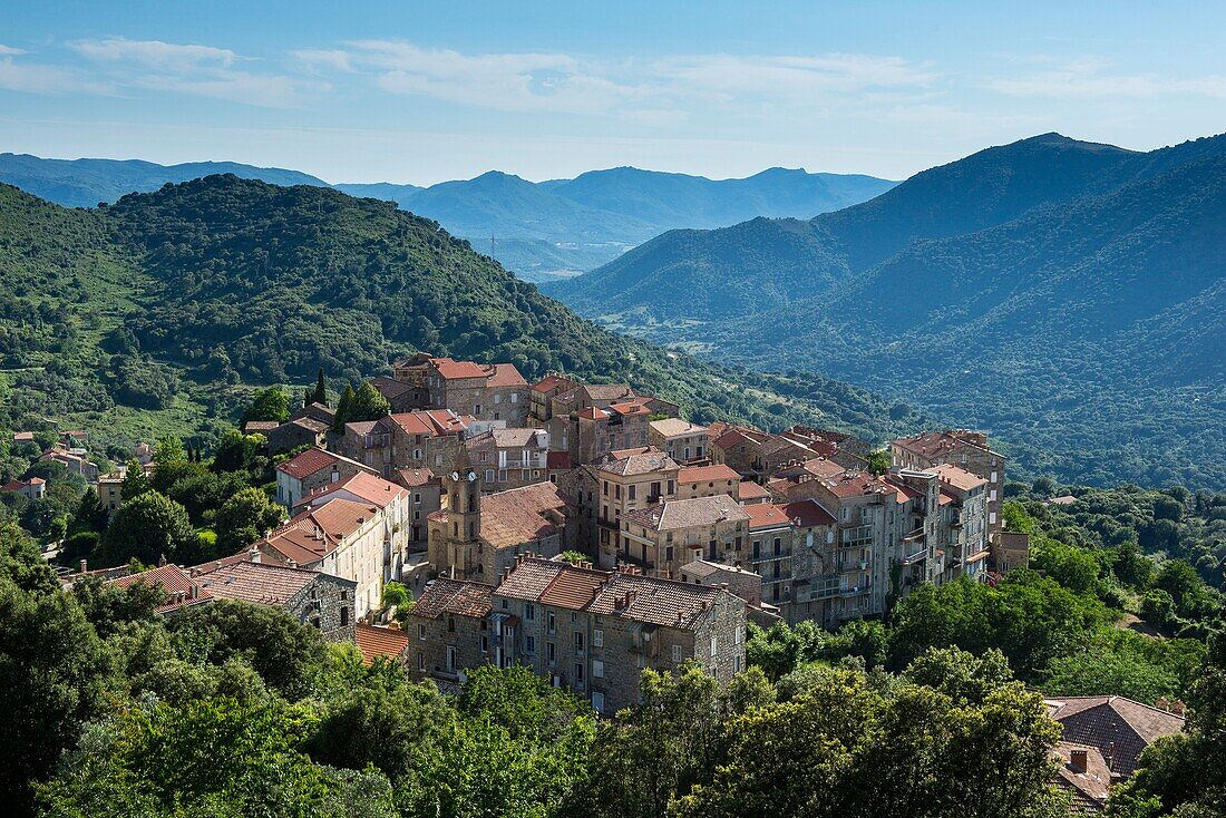 France, Corse du Sud, Alta Rocca, the village of Sainte Lucie of Tallano and the Rizzanese Valley