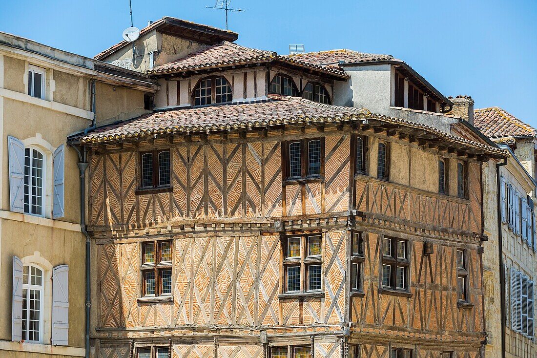 Frankreich, Gers, Auch, Etappe auf dem Weg nach Compostela, Haus aus dem 15. Jahrhundert, seit 1932 unter Denkmalschutz