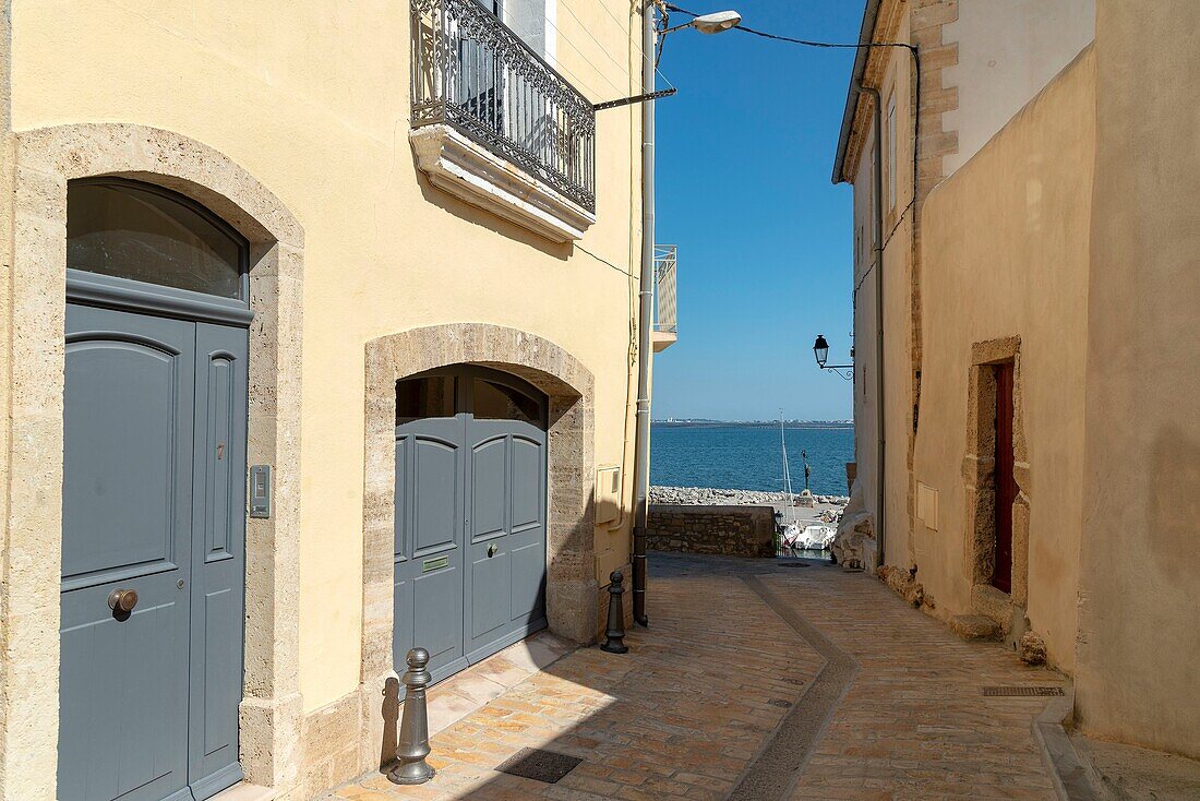 France, Herault, Meze, charming streets in a historic center