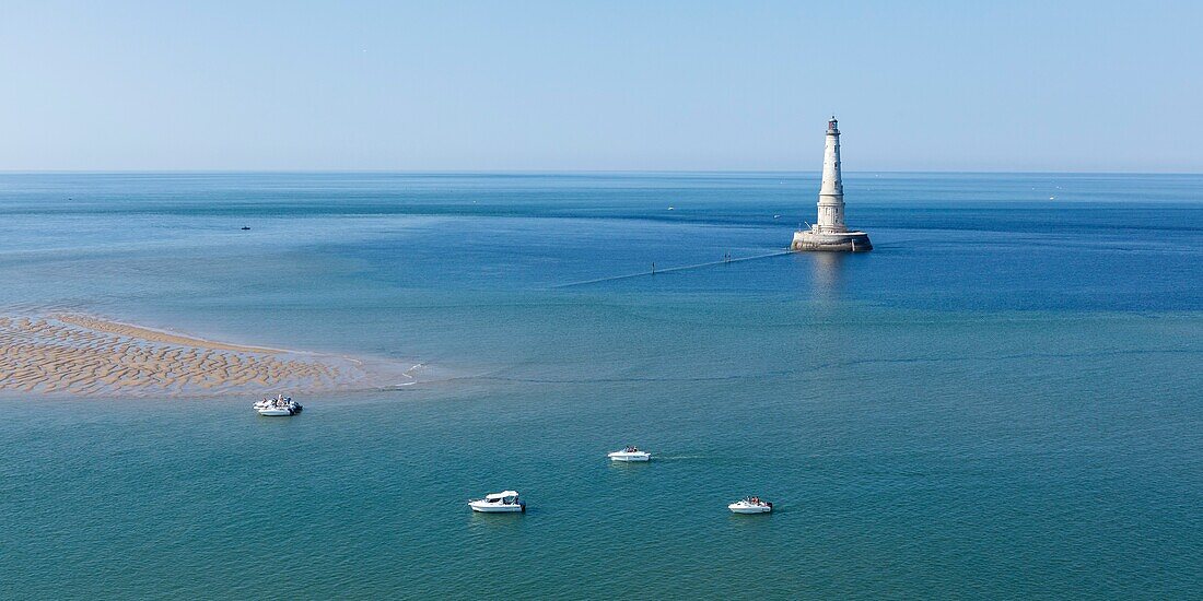 France, Gironde, Le Verdon sur Mer, Cordouan lighthouse (aerial view)