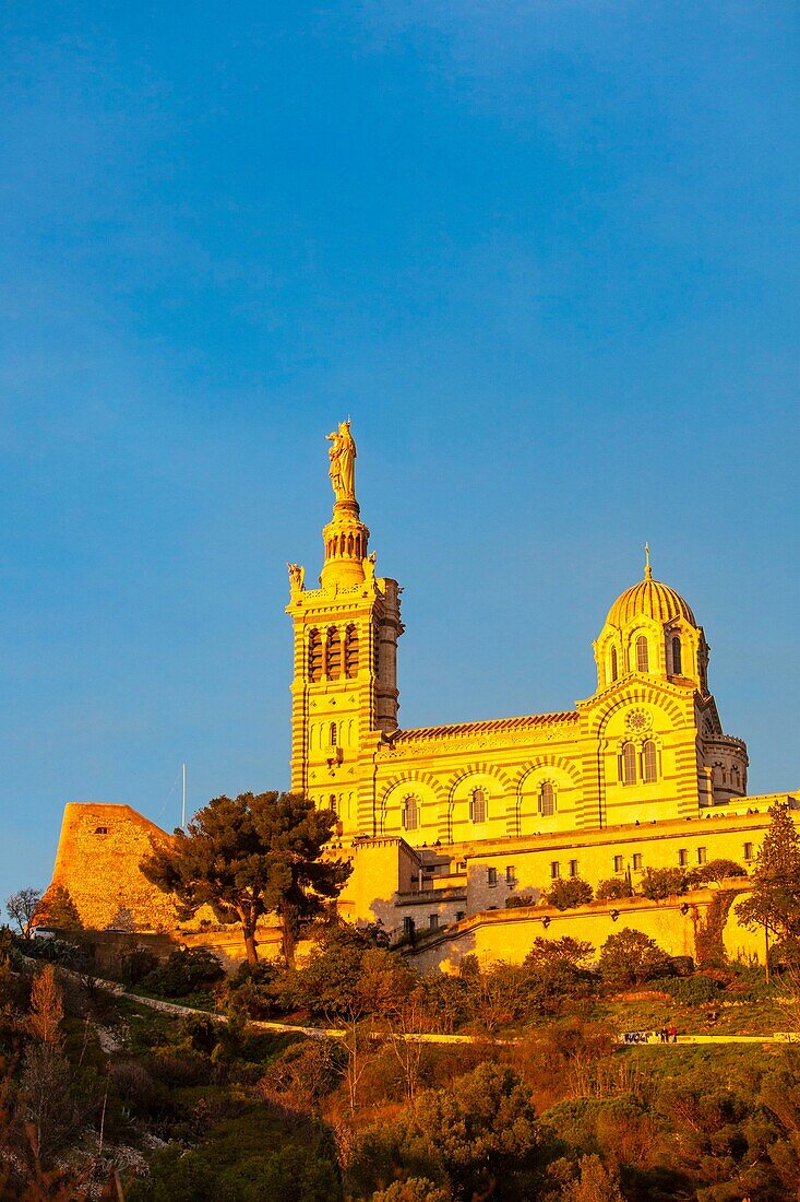 Frankreich, Bouches du Rhone, Marseille, die Basilika Notre Dame de la Garde