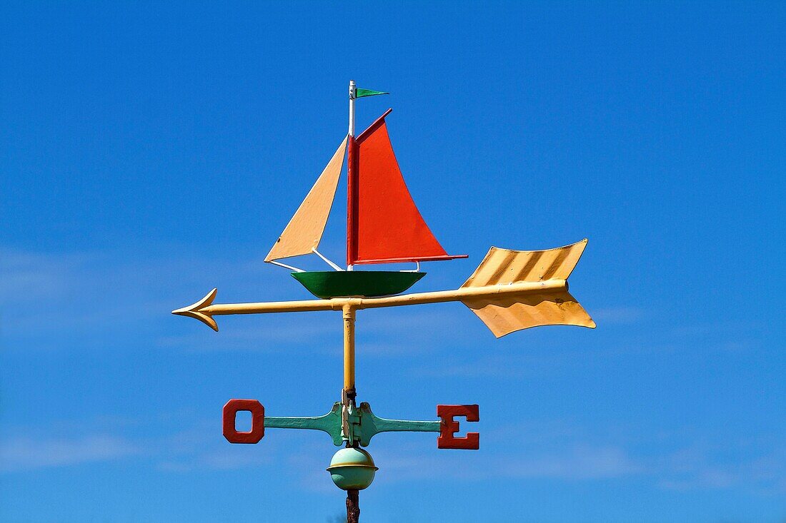 France, Finistere, Ponant islands, Armorica Regional Nature Park, Iroise Sea, Ouessant island, Biosphere Reserve (UNESCO), Ouessantine weather vane