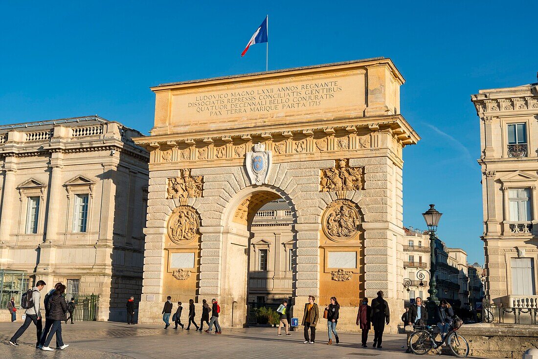 France, Herault, Montpellier, Arc de Triomphe of the XVIIth century