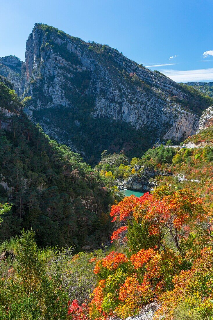 France, Alpes-de-Haute-Provence, Verdon Regional Nature Park, Grand Canyon du Verdon, the Verdon River at the entrance to Samson Corridor