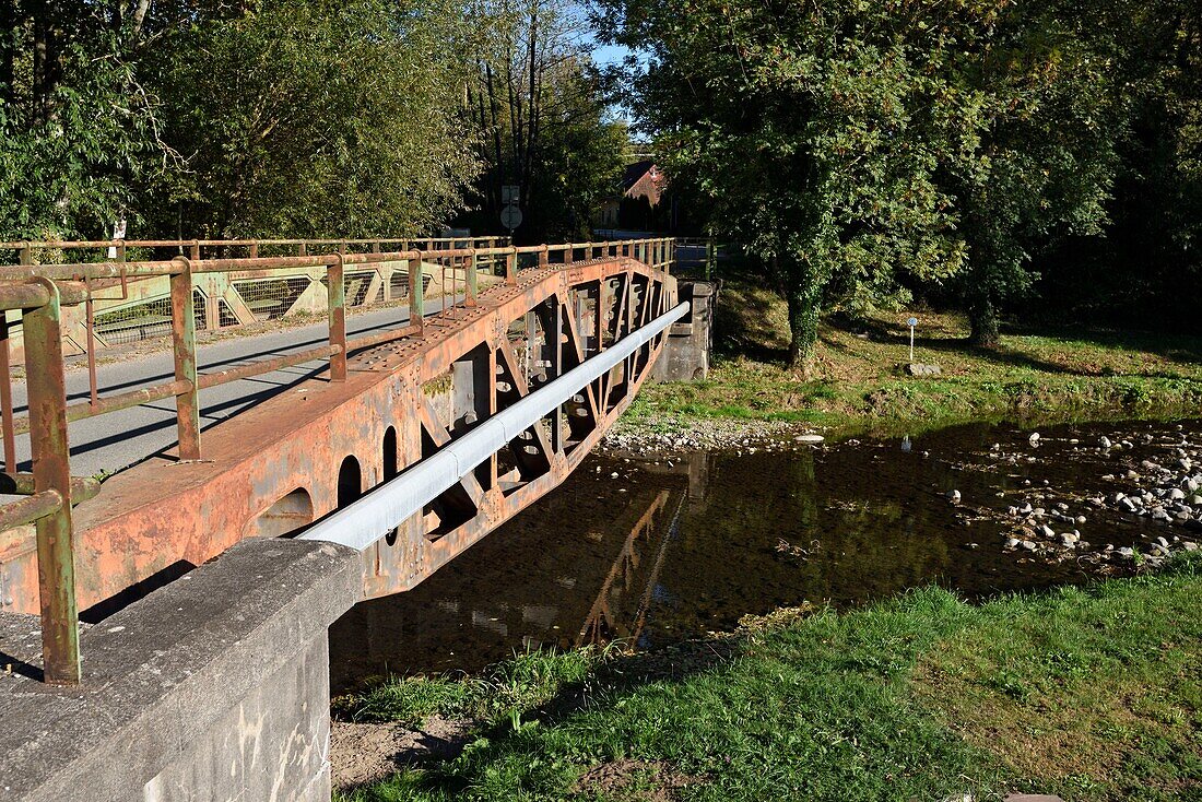 France, Territoire de Belfort, Chaux, Arromanches bridge on the Savoureuse river, served at the Normandy landings in 1944