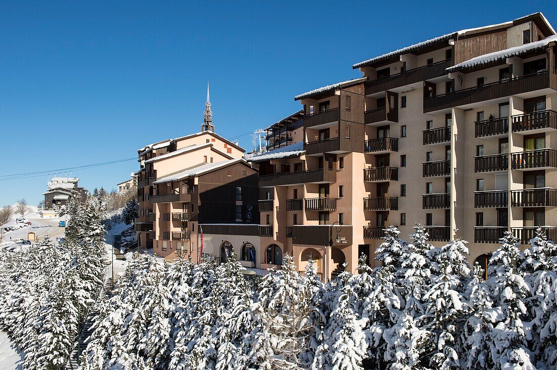 France, Savoie, ski area of the 3 valleys, Saint Martin de Belleville, resort of Menuires the hamlet of Fontanettes