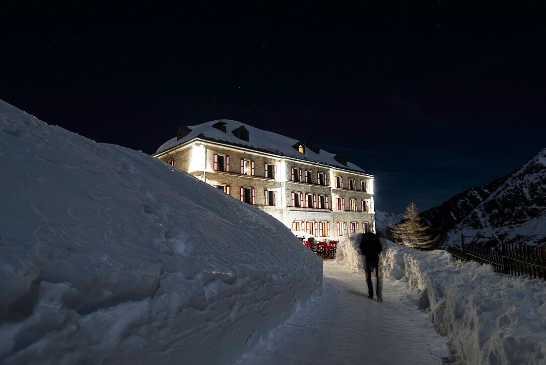 Frankreich, Haute Savoie, Mont-Blanc-Tal, Chamonix Mont Blanc, Hotel-Hütte von Montenvers