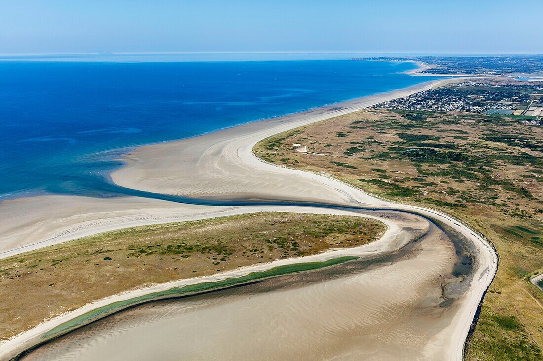 Frankreich, Manche, Surville, der Hafen von Surville (Luftaufnahme)