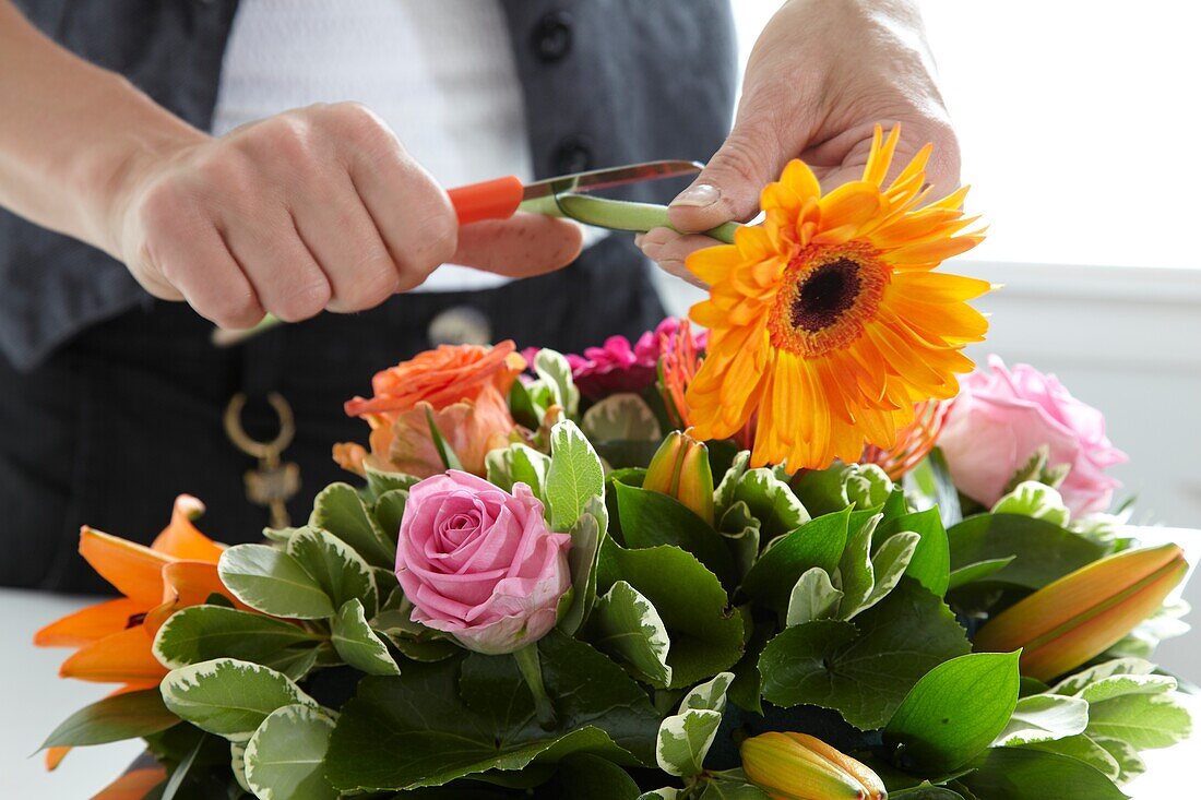 Making floral arrangement