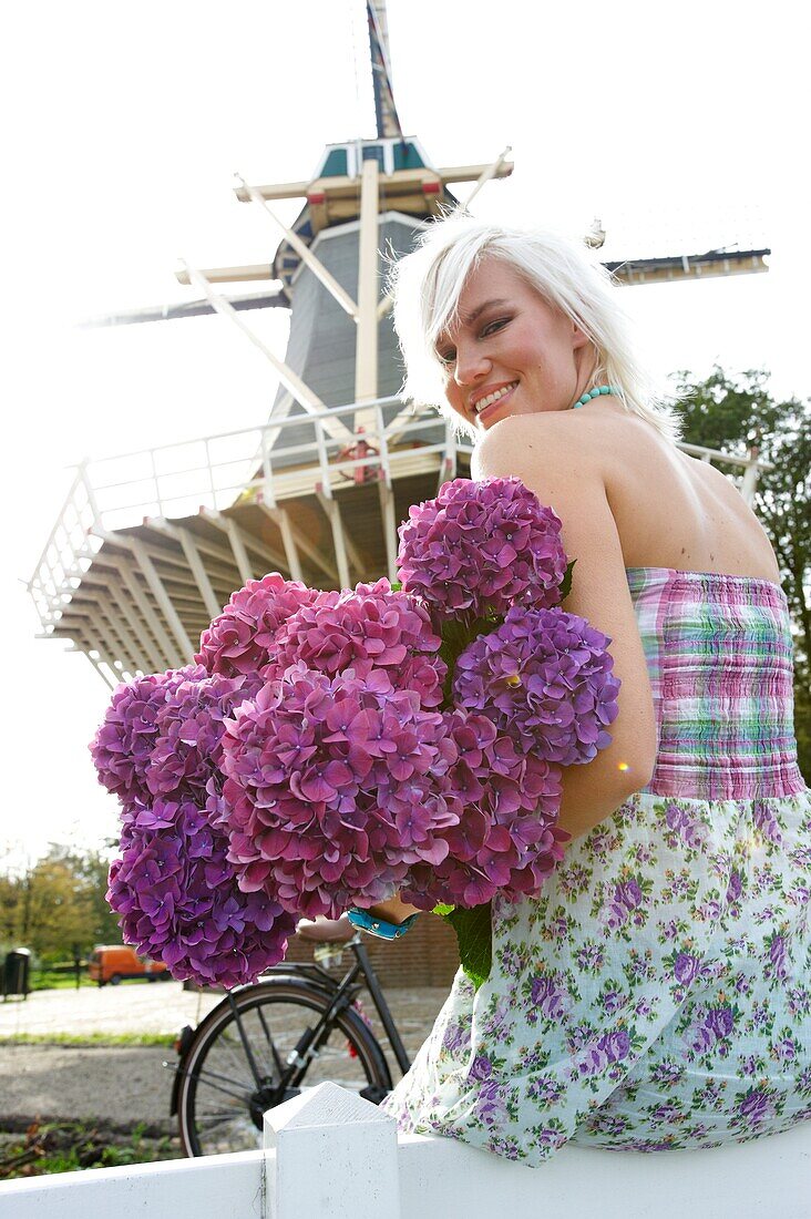 Woman holding flowers