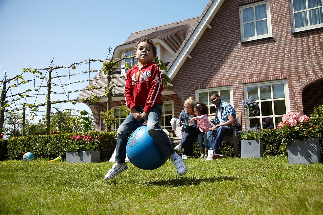 Children playing in garden