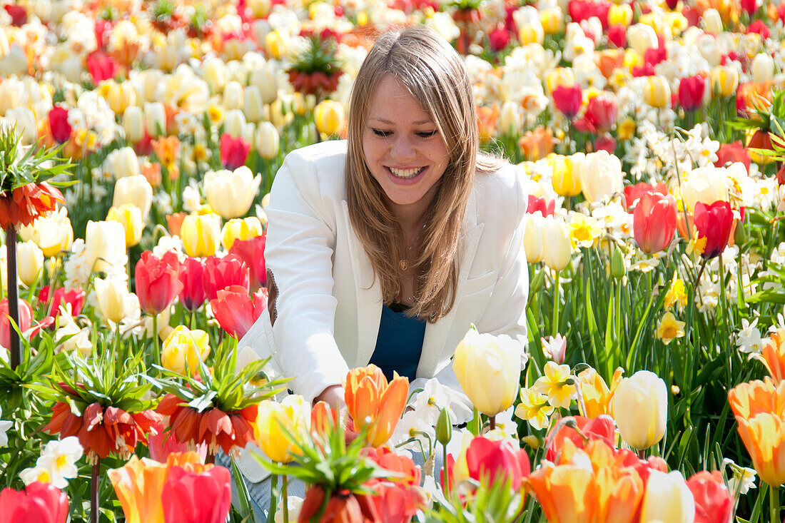 Woman in spring park