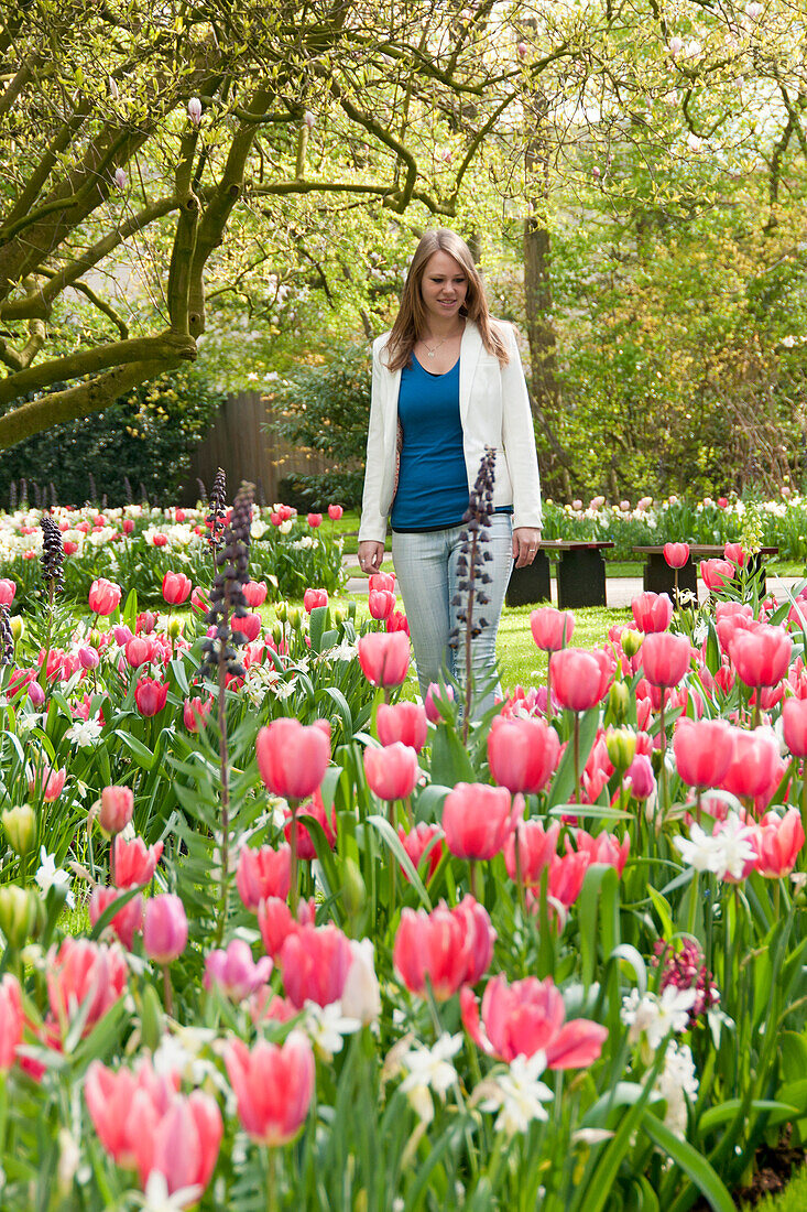 Woman in spring park