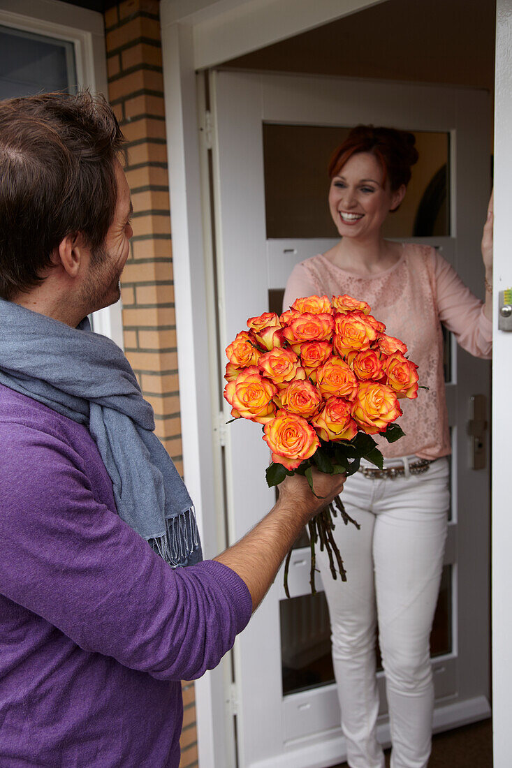 Man delivers flowers