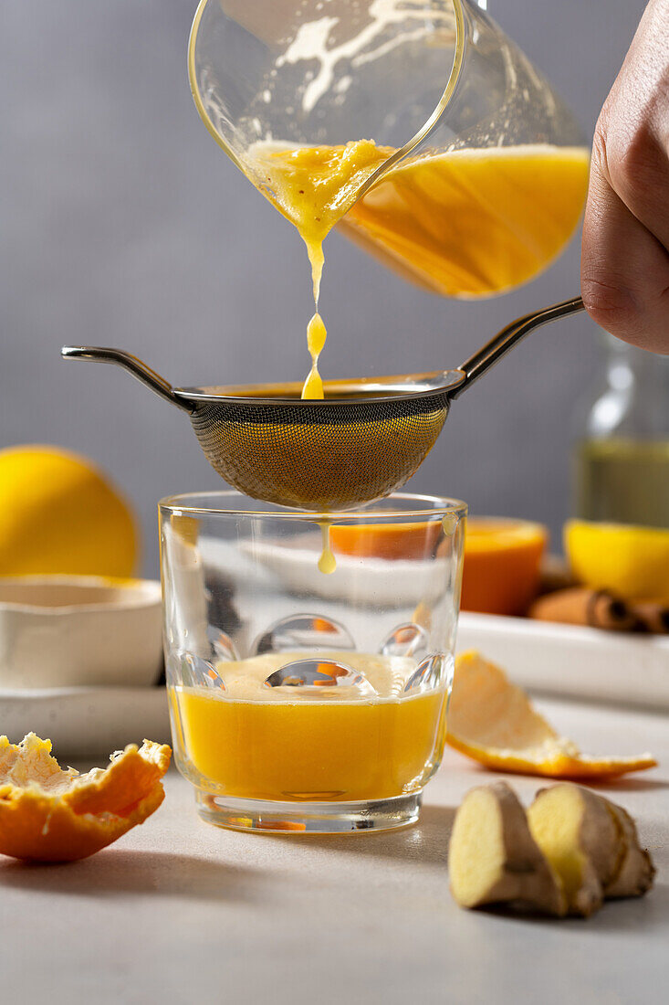 Immune-boosting citrus-ginger shot