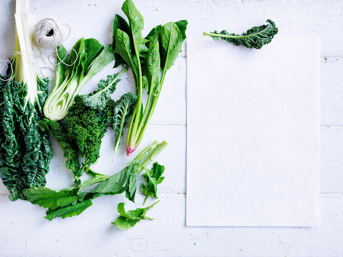 Green leafy vegetables - spinach, kale, pak choi, chard