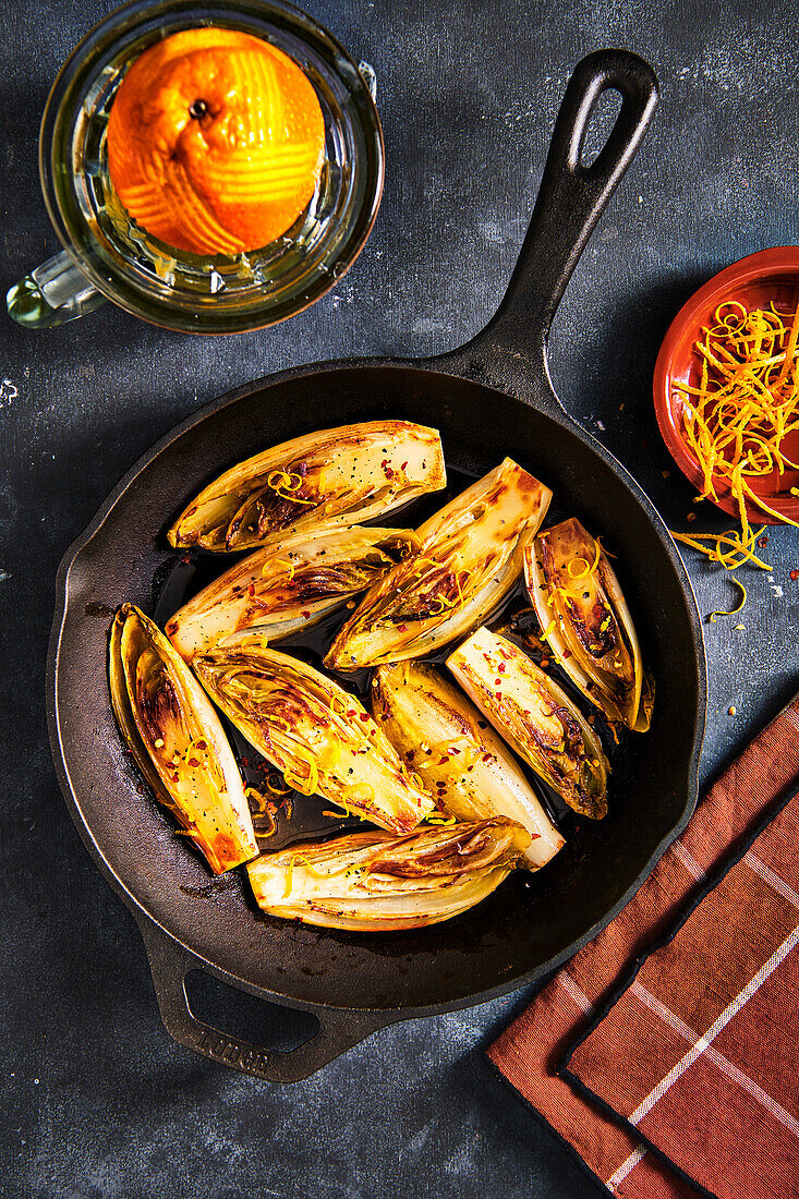 Braised chicory with orange