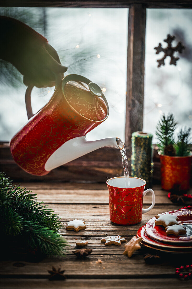 Pouring tea