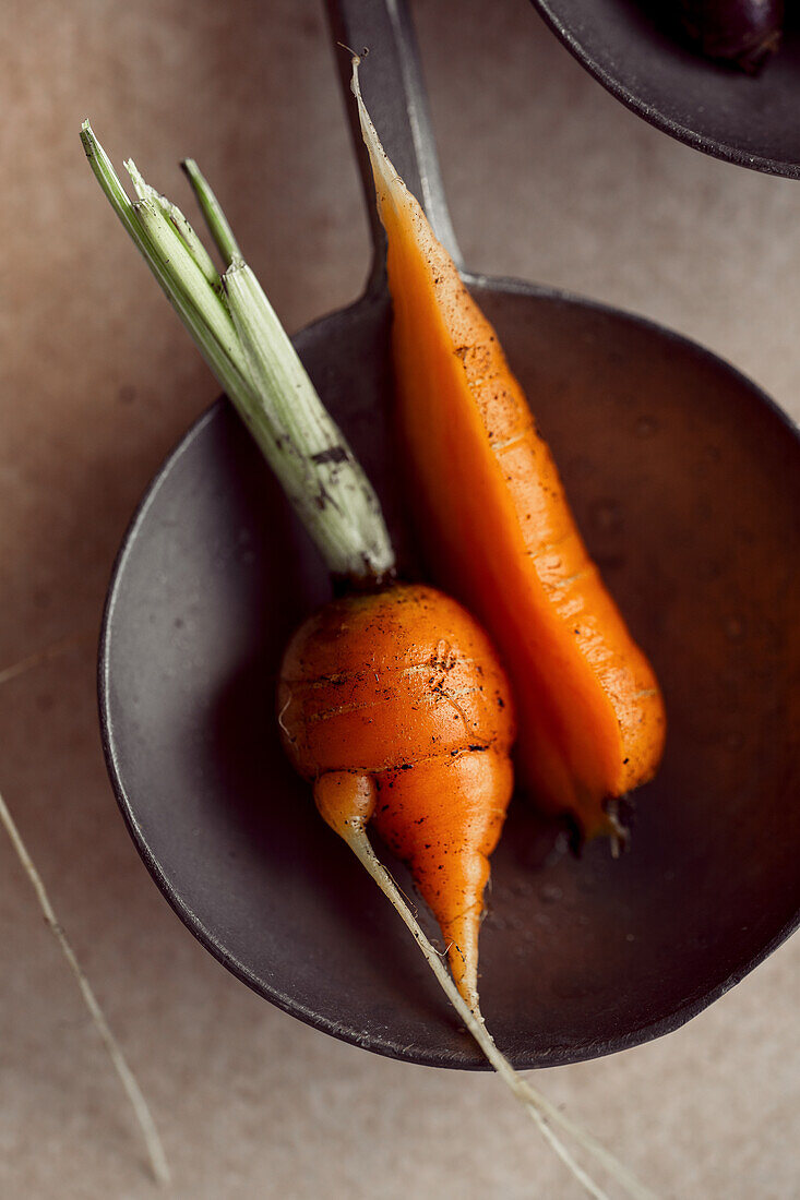 Small carrots in various shapes