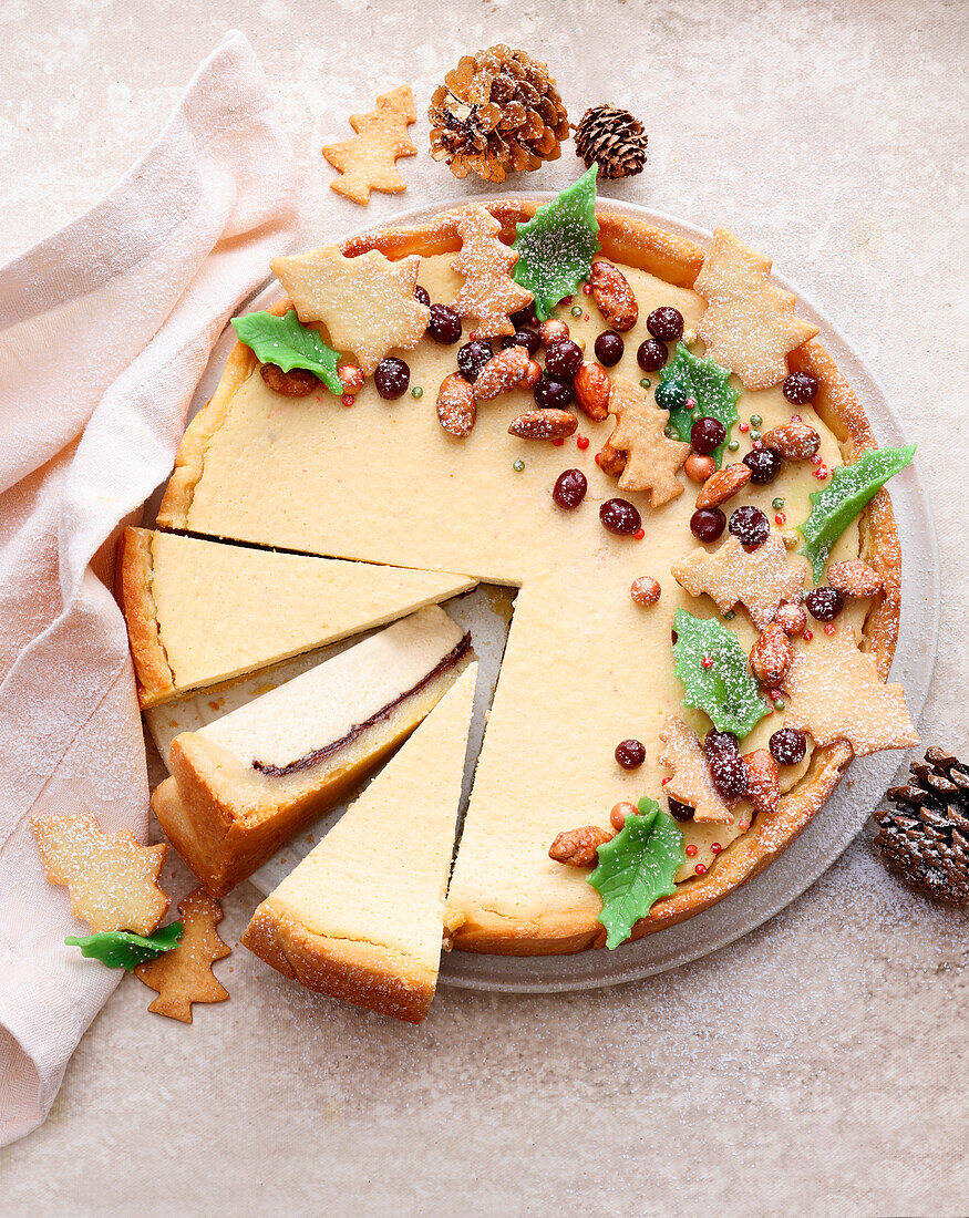 Roasted almond cheesecake