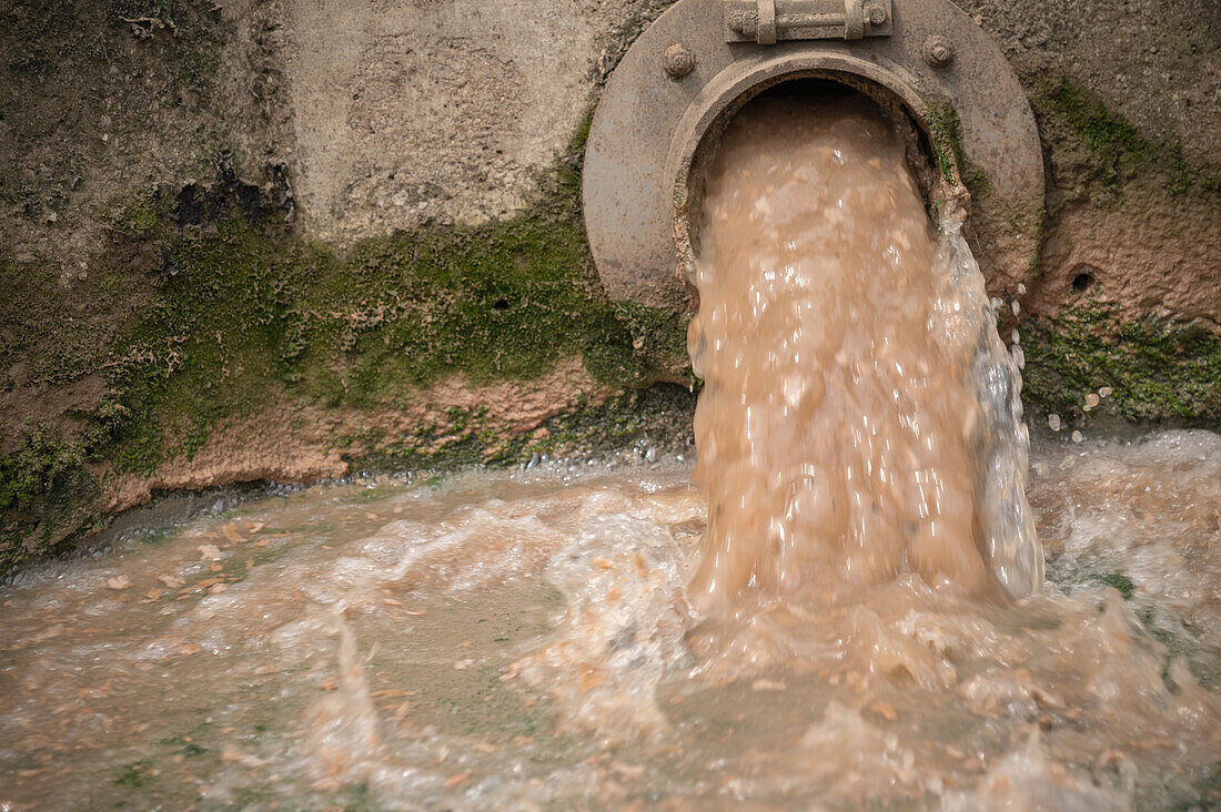 Effluent discharge from a factory