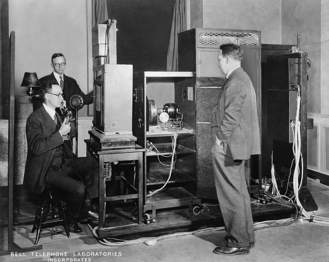TV demonstration at Bell Labs, New York, USA