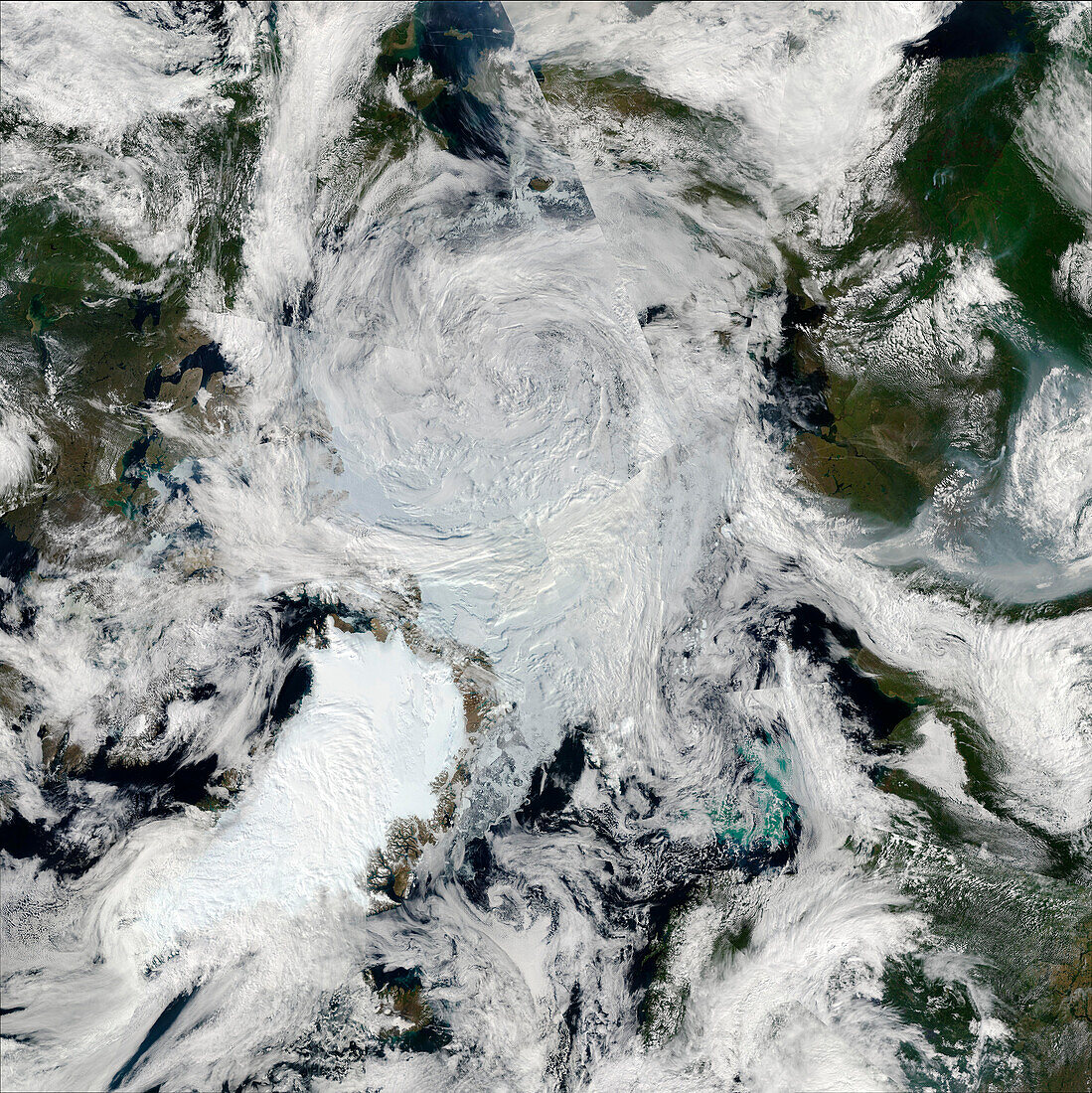Arctic cyclone on 28 July 2020, satellite image