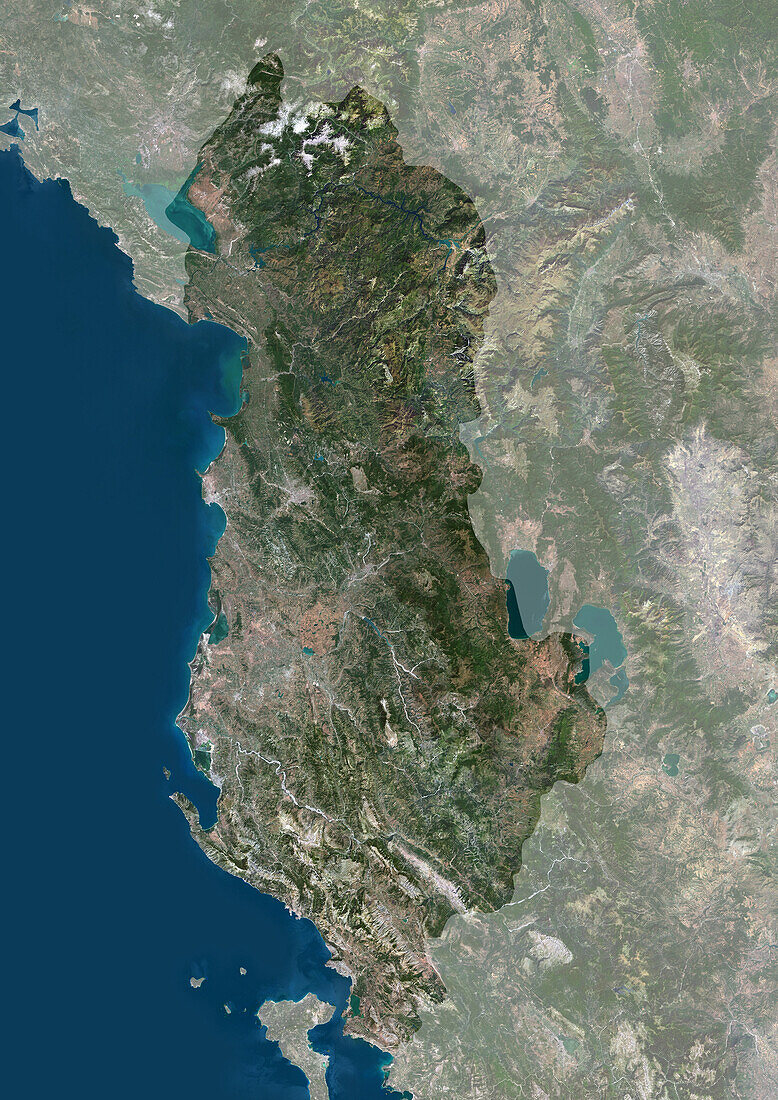 Albania, satellite image