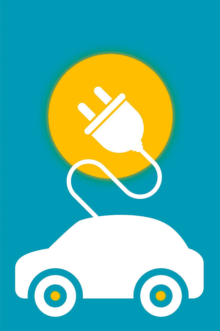 Electric car, illustration