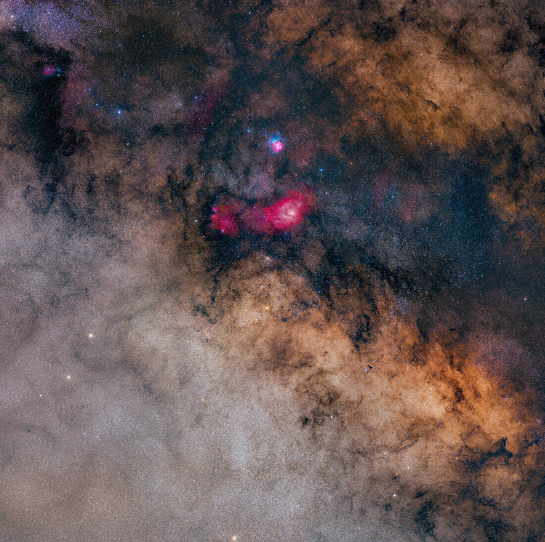 Lagoon Nebula and Trifid Nebula