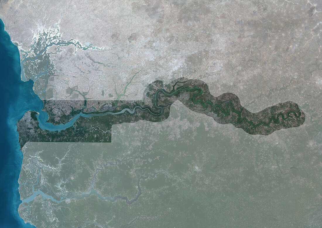 Gambia, satellite image