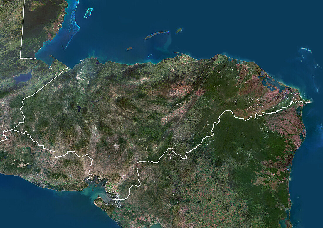 Honduras, satellite image