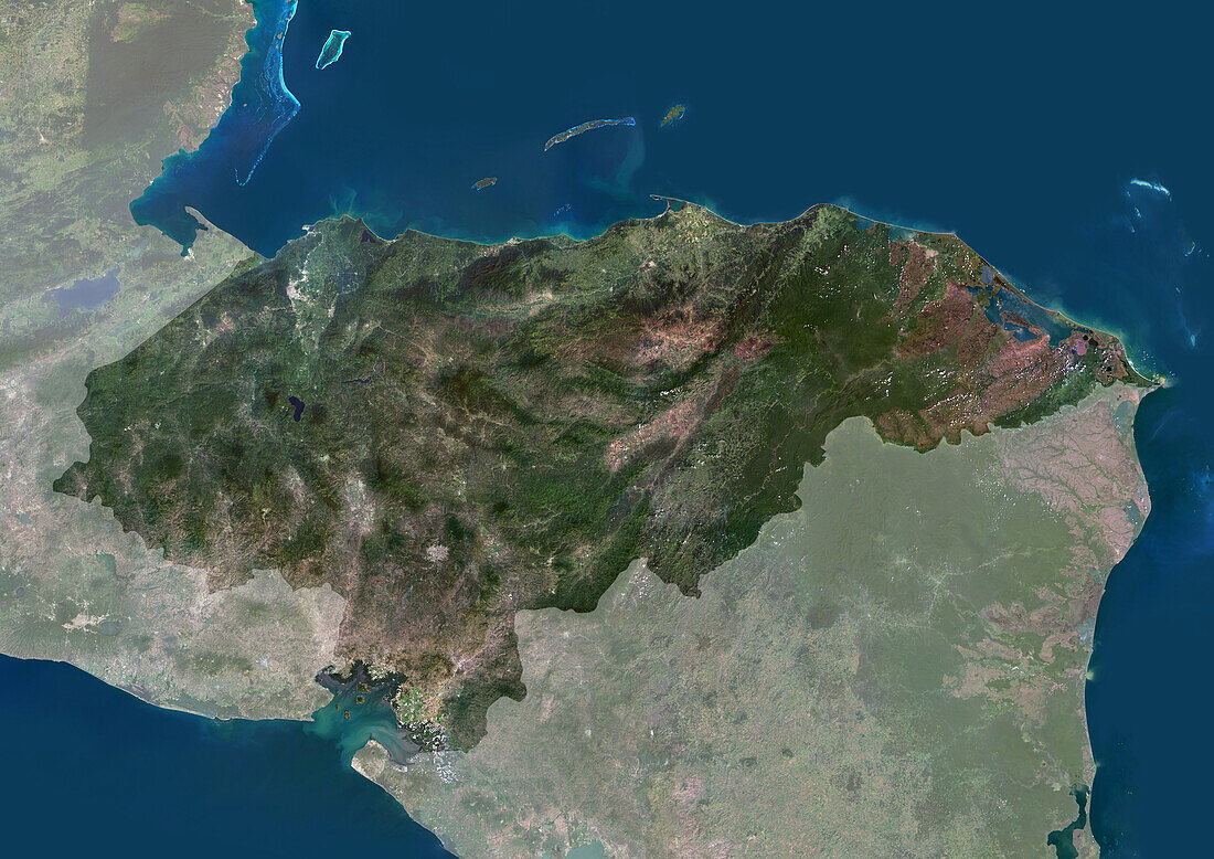 Honduras, satellite image