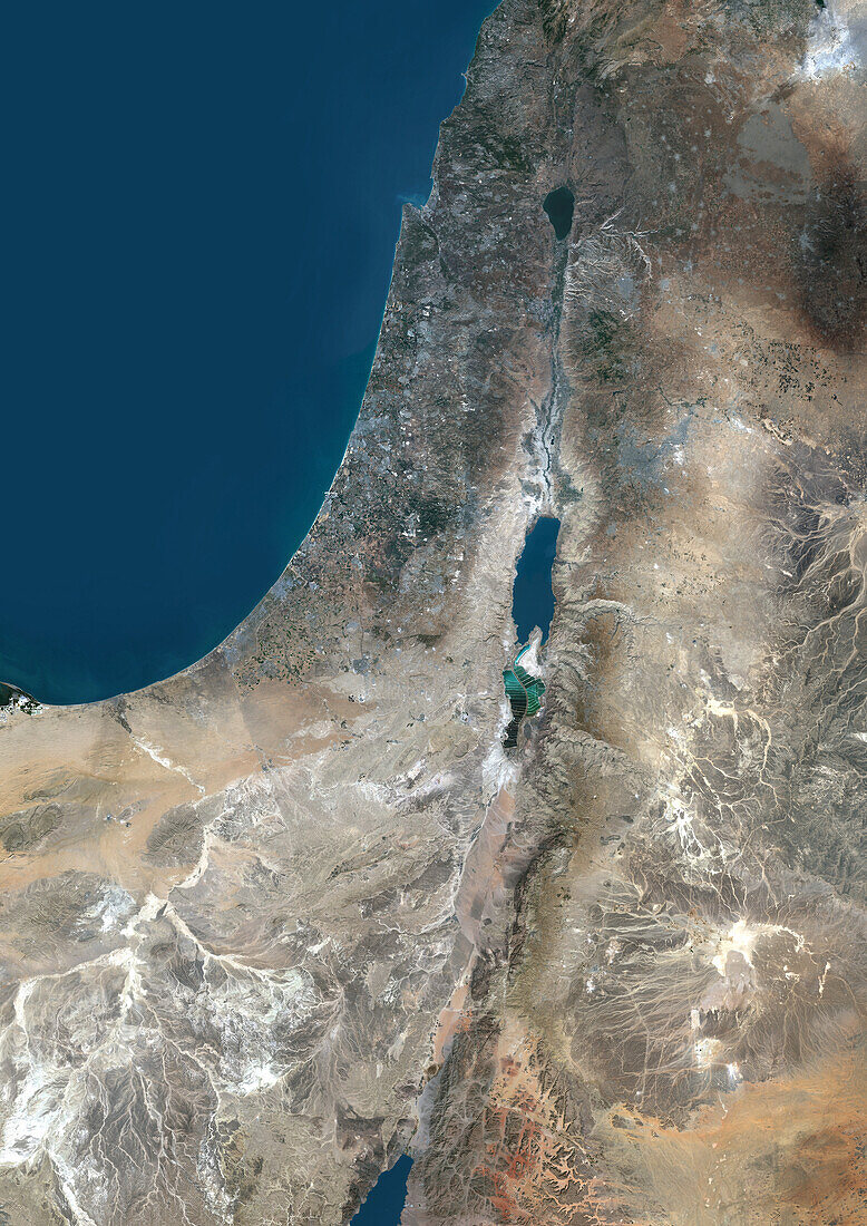Israel and the Palestinian Territories, satellite image