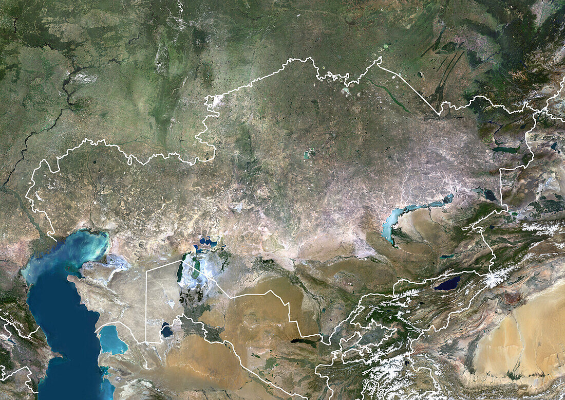 Kazakhstan, satellite image